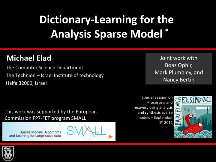 dictionary learning for the analysis sparse model n.w