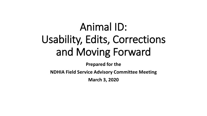 Animal ID and Usability for Genetic Evaluations