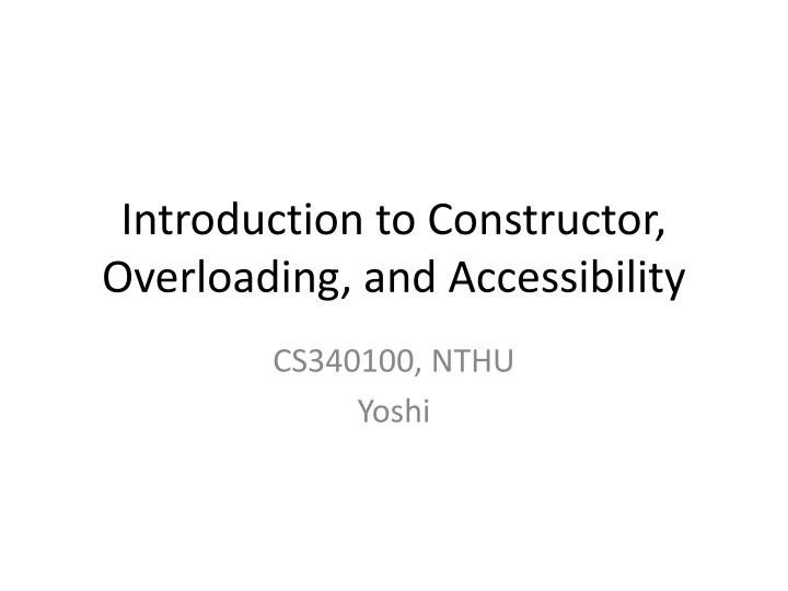 introduction to constructor overloading n.w