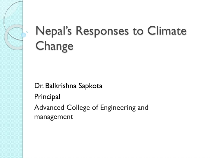 nepal s responses to climate change n.w