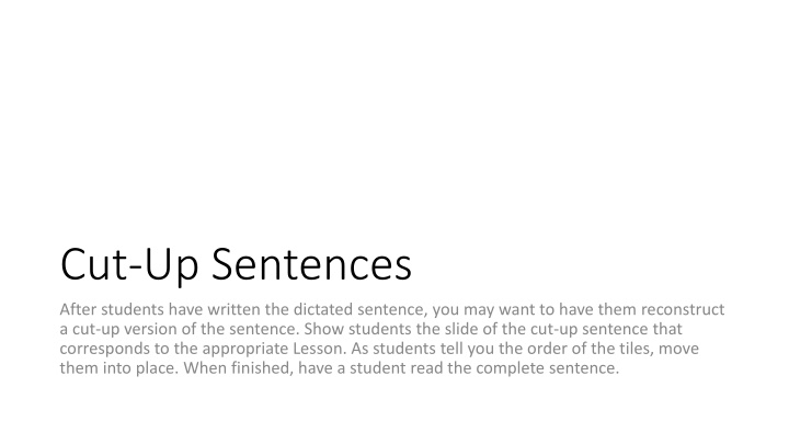 Cut-Up Sentences Activity for Engaging Learning