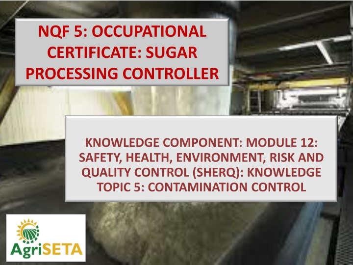 nqf 5 occupational certificate sugar processing n.w
