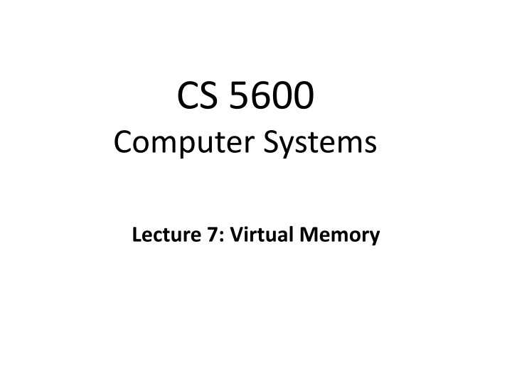 Overview of Virtual Memory in Computer Systems