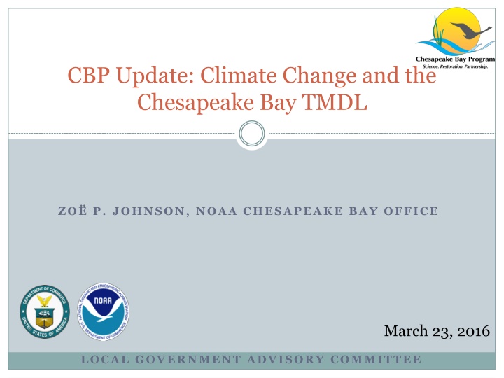 cbp update climate change and the chesapeake n.w