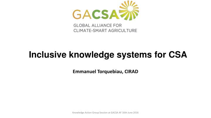 inclusive knowledge systems for csa n.w