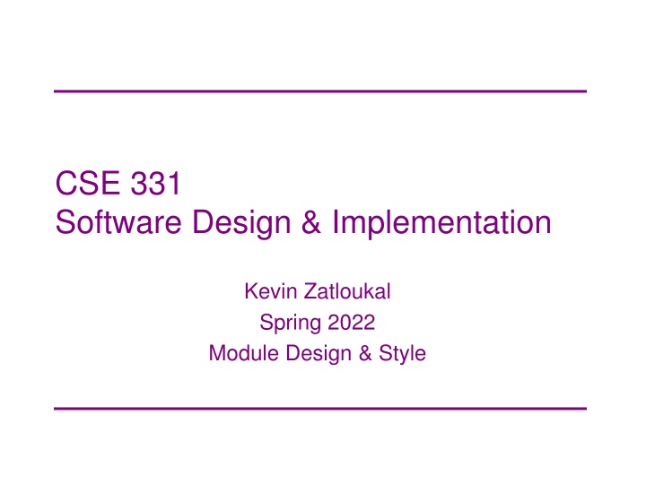 cse 331 software design implementation n.w