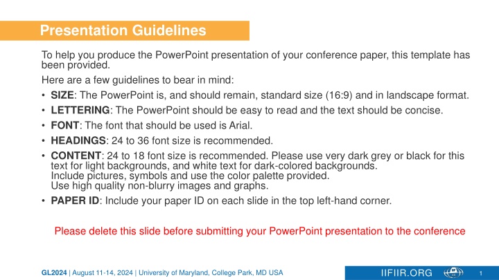 presentation guidelines n.w