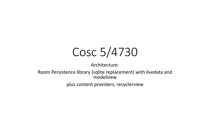 cosc 5 4730 n.w