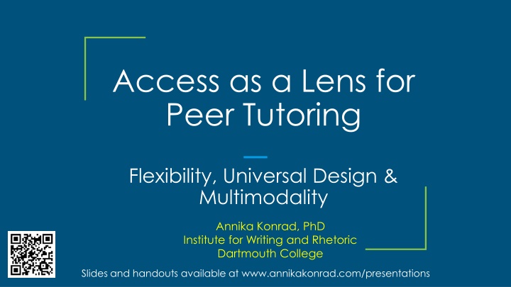 access as a lens for peer tutoring n.w