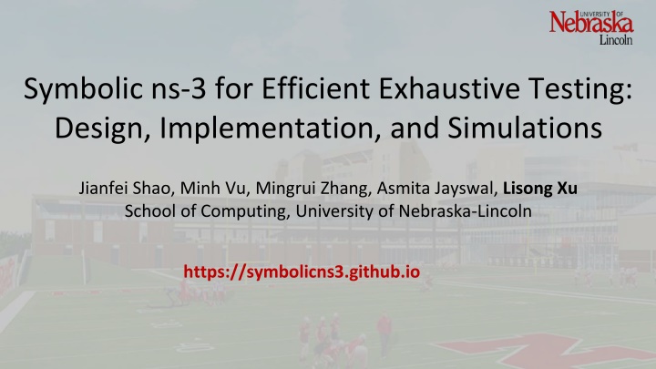 symbolic ns 3 for efficient exhaustive testing n.w