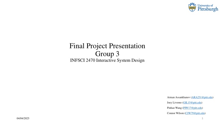 final project presentation group 3 infsci 2470 n.w