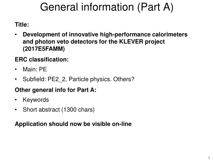 general information part a n.w