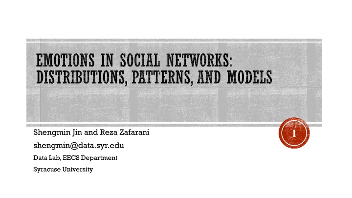 emotions in social networks distributions n.w