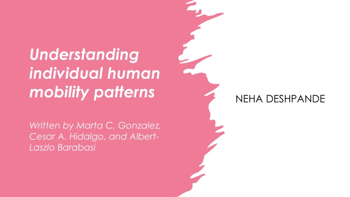 understanding individual human mobility patterns n.w