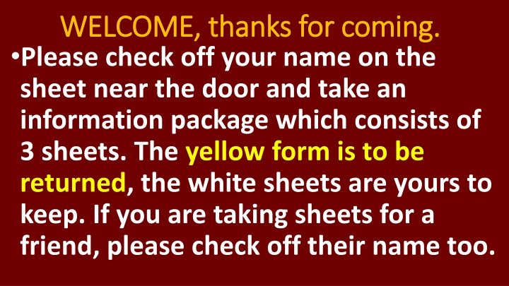 welcome thanks for coming welcome thanks n.w