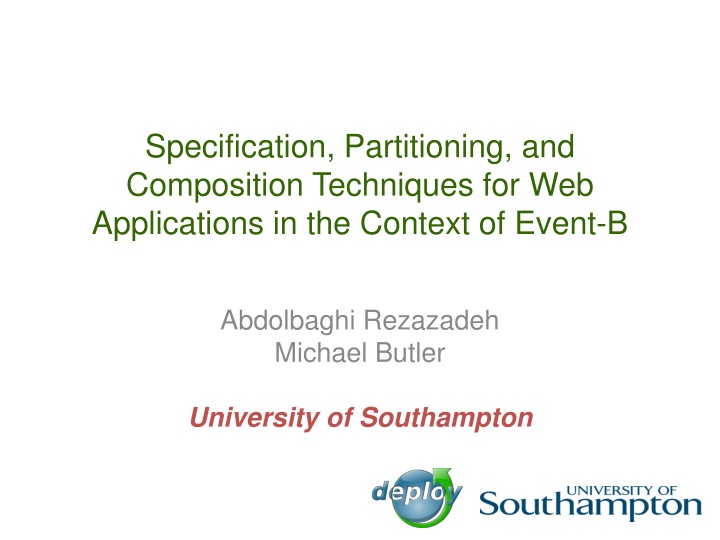 specification partitioning and composition n.w