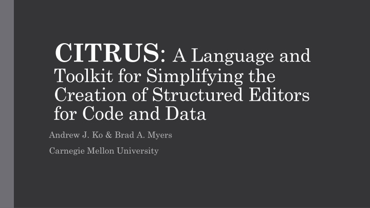 citrus a language and toolkit for simplifying n.w