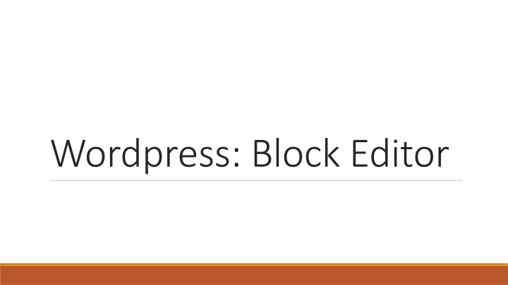 wordpress block editor n.w
