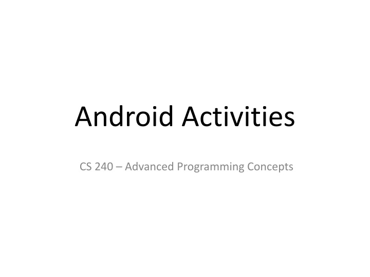 android activities n.w
