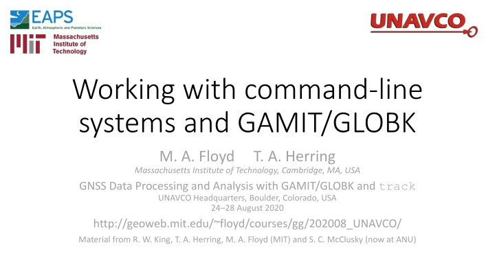 working with command line systems and gamit globk n.w