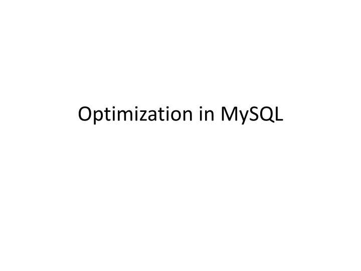 optimization in mysql n.w
