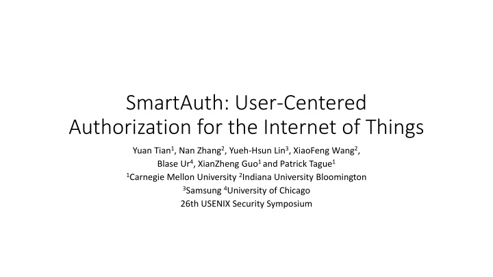 smartauth user centered authorization n.w