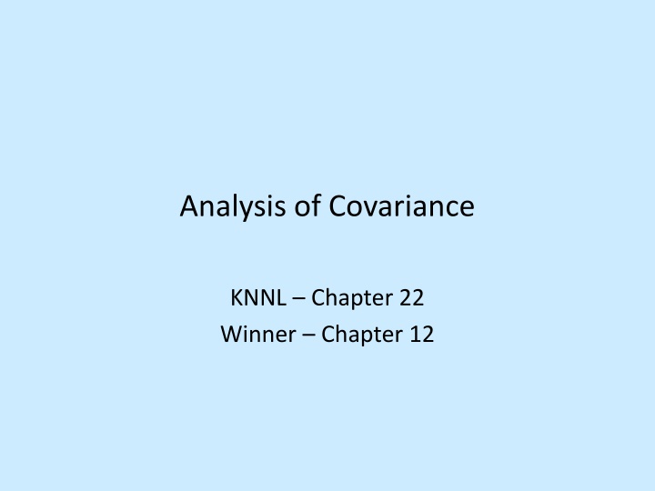 analysis of covariance n.w