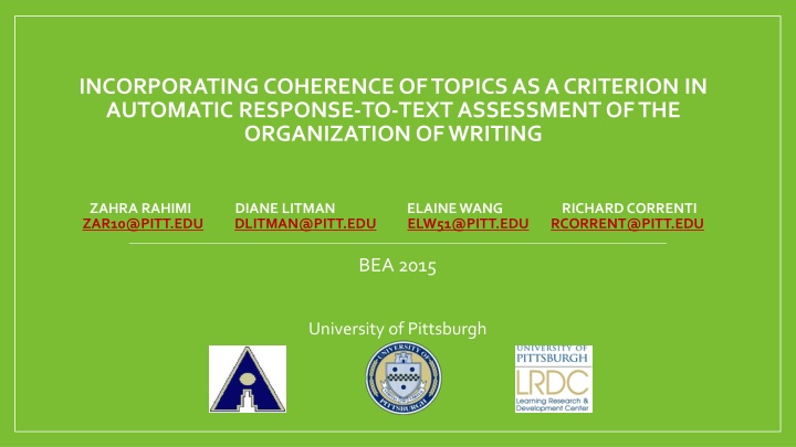 incorporating coherence of topics as a criterion n.w