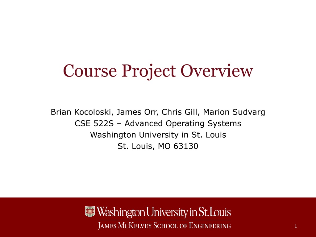 course project overview n.w