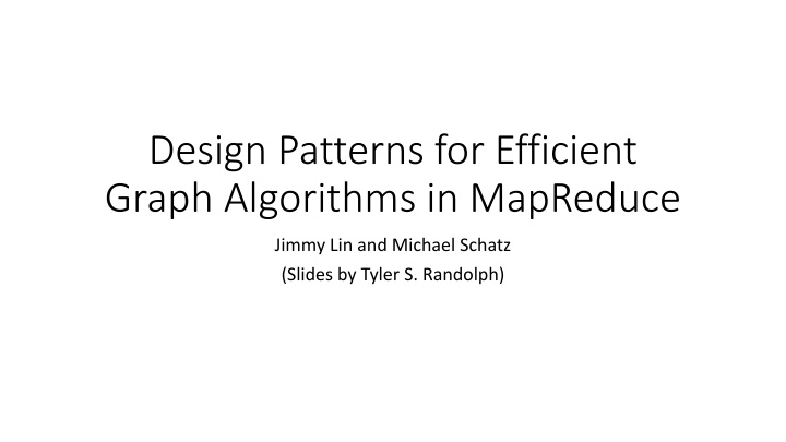 design patterns for efficient graph algorithms n.w