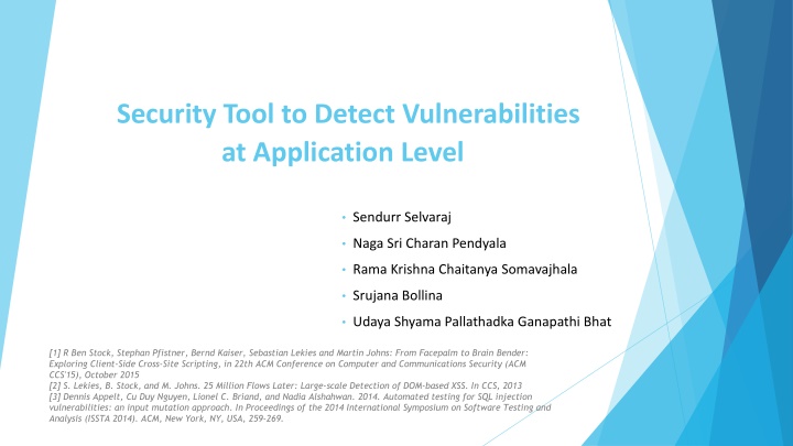 security tool to detect vulnerabilities n.w