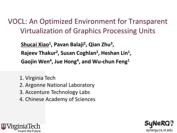 vocl an optimized environment for transparent n.w