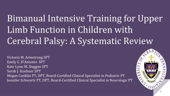 bimanual intensive training for upper limb n.w
