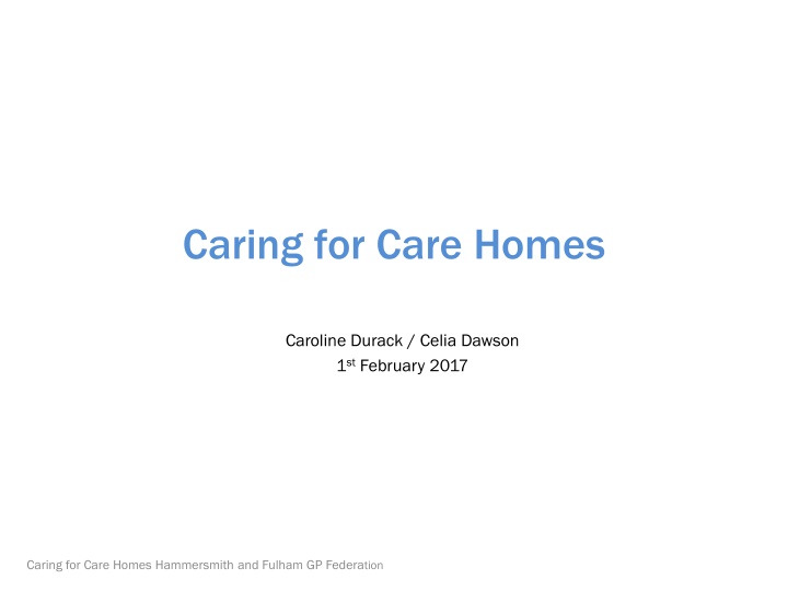 caring for care homes n.w
