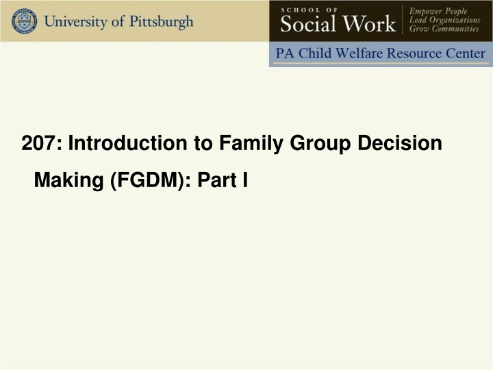 207 introduction to family group decision n.w