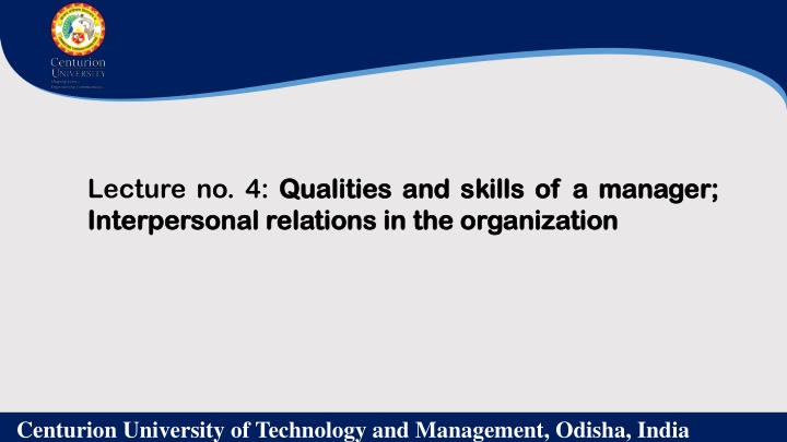 lecture no 4 qualities interpersonal n.w
