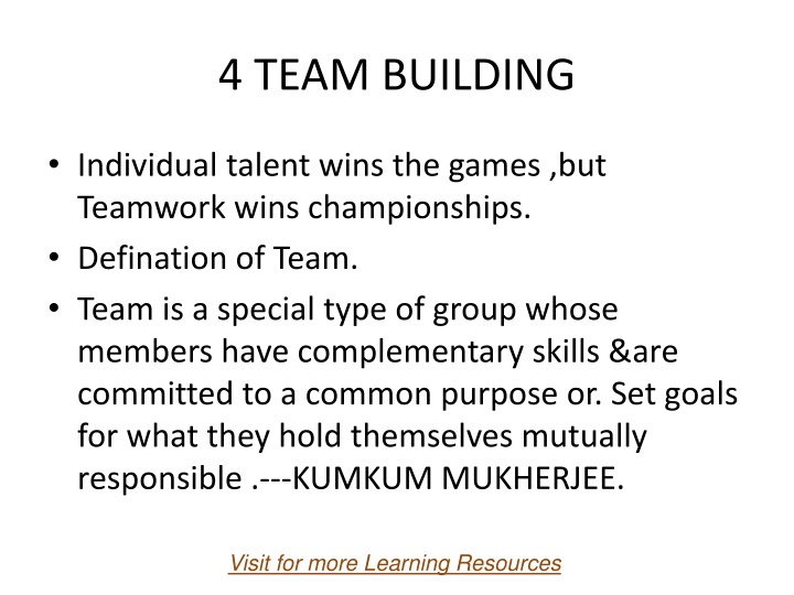 4 team building n.w
