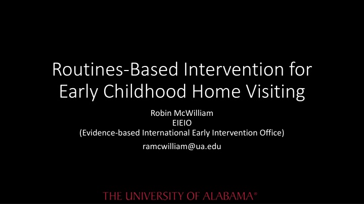 routines based intervention for early childhood n.w