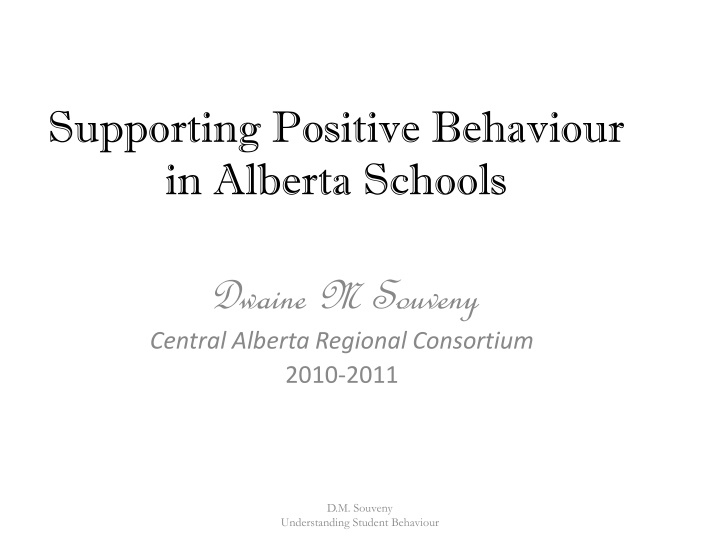 supporting positive behaviour in alberta schools n.w