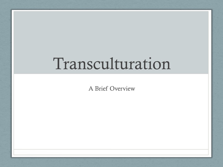 transculturation n.w