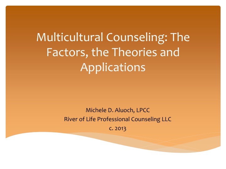 multicultural counseling the factors the theories n.w