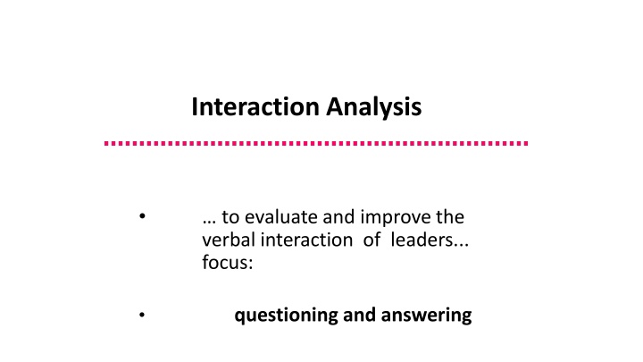 interaction analysis n.w