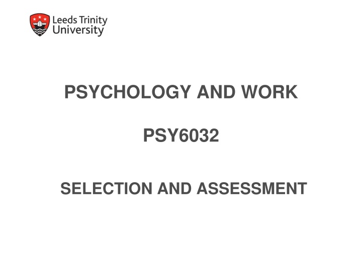 psychology and work n.w