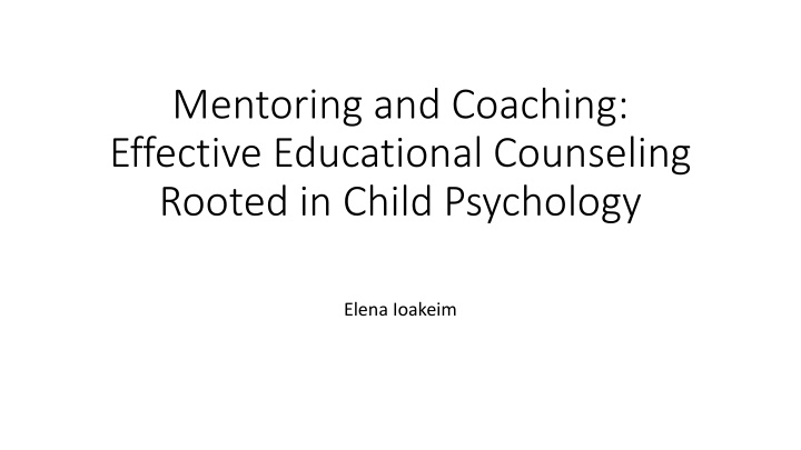 mentoring and coaching effective educational n.w