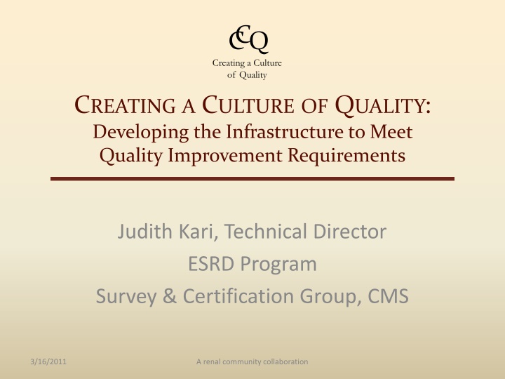 cc q creating a culture of quality n.w
