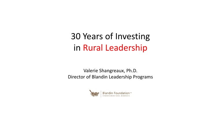 30 years of investing in rural leadership n.w