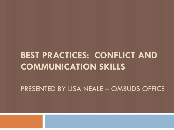 best practices conflict and communication skills n.w
