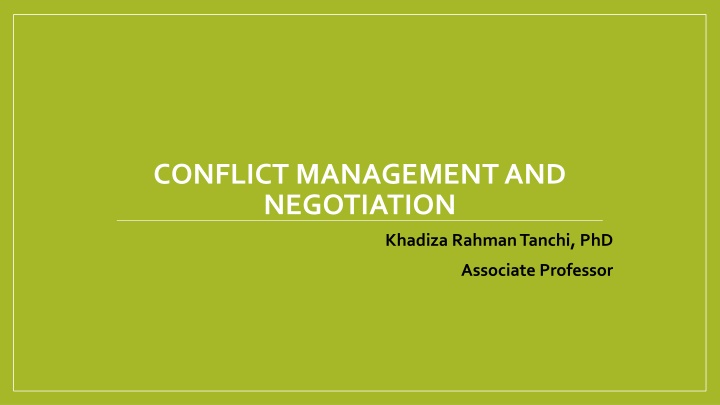 conflict management and negotiation n.w