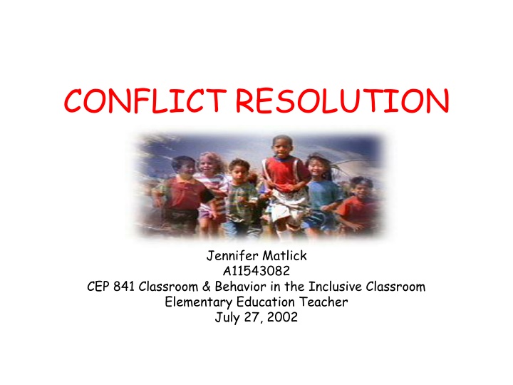 conflict resolution n.w