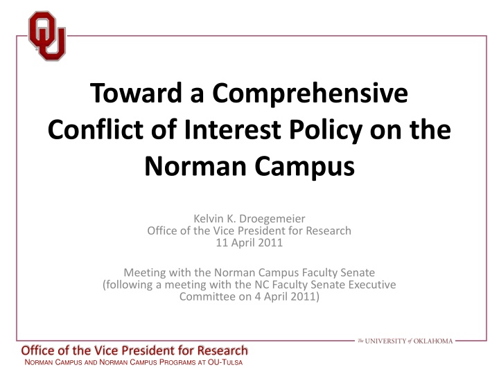 toward a comprehensive conflict of interest n.w